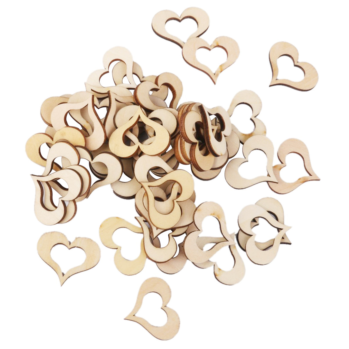 Embellishments For Scrapbooking - 50Pcs Wood Color Basswood Natural Wooden