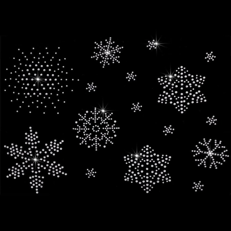 Hotfix Rhinestone Sheet - 2 Sheet Snowflake Iron on Rhinestone