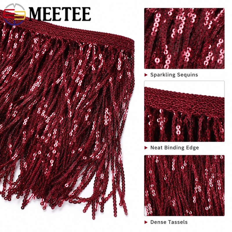3/5Yards 20cm Sequin Tassel Fr - đánh giá và giá Fringe Ribbon Sewing