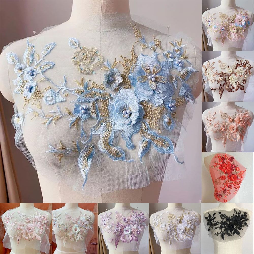 3D Flowers Beaded Lace Fabrics - đánh giá và giá Embellishments For Scrapbooking