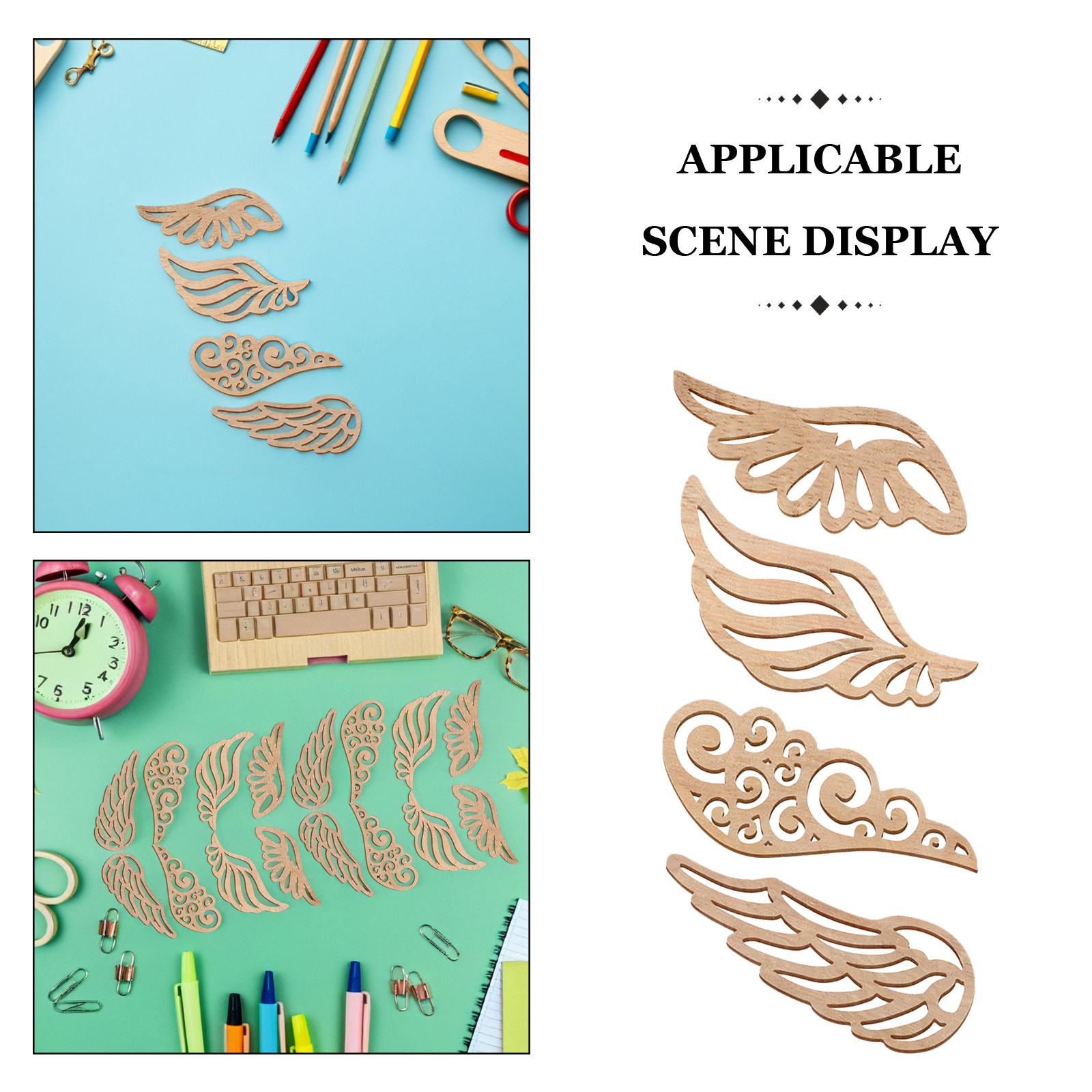 40Pcs Wood Wings Cutouts Unpai - đánh giá và giá Christmas Craft Embellishment