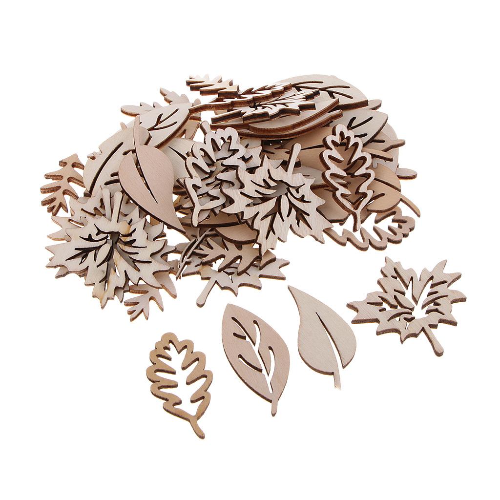 50 Pieces Wooden Leaves Embell - đánh giá và giá Christmas Craft Embellishment