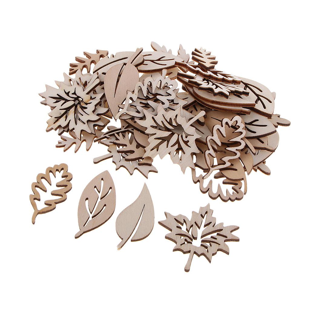 50 Pieces Wooden Leaves Embell - đánh giá và giá Christmas Craft Embellishment