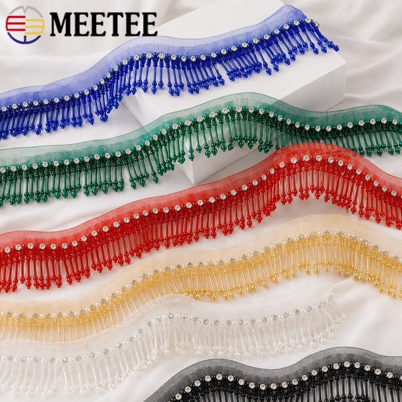 1Yard 5cm Beaded Lace Trim Fri - đánh giá và giá Fringe Ribbon Sewing