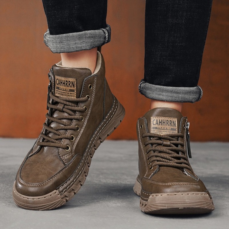 Men Leather High Top Ankle Boo - đánh giá và giá Guipure Lace Panel