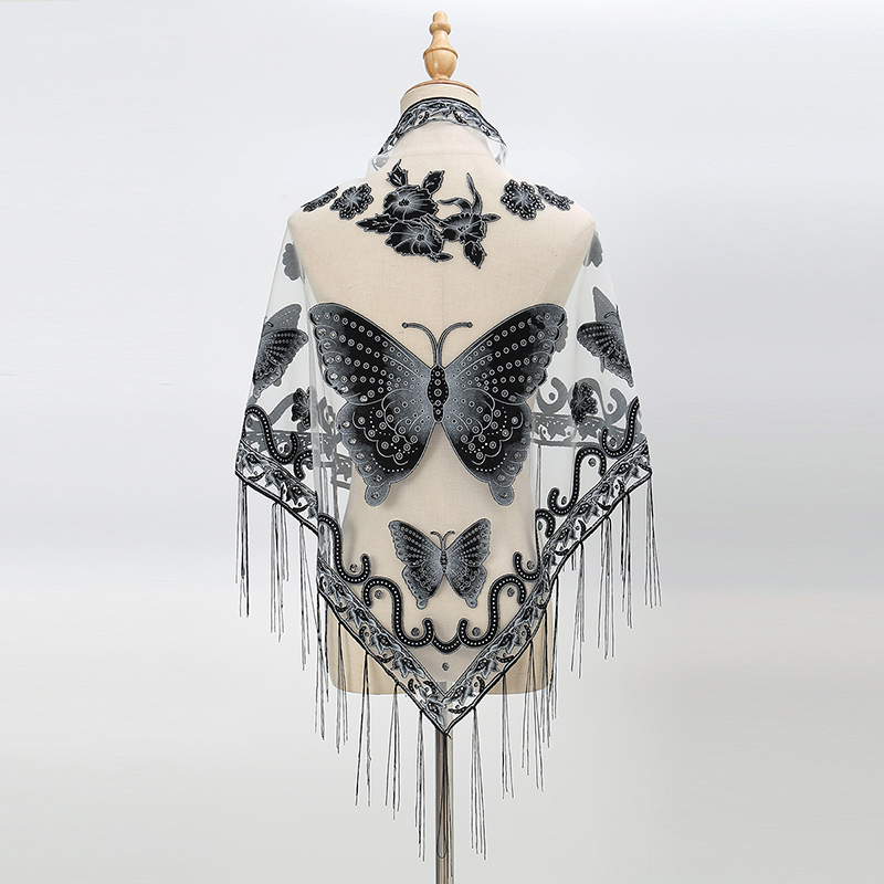 Fashion Triangle Scarf Butterf - đánh giá và giá Tassel Fringe Trim