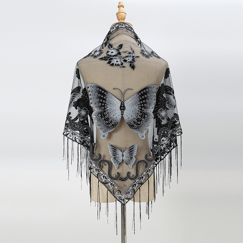Fashion Triangle Scarf Butterf - đánh giá và giá Tassel Fringe Trim