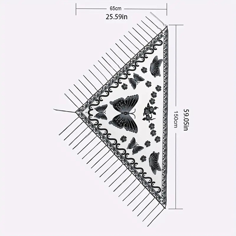 Fashion Triangle Scarf Butterf - đánh giá và giá Tassel Fringe Trim