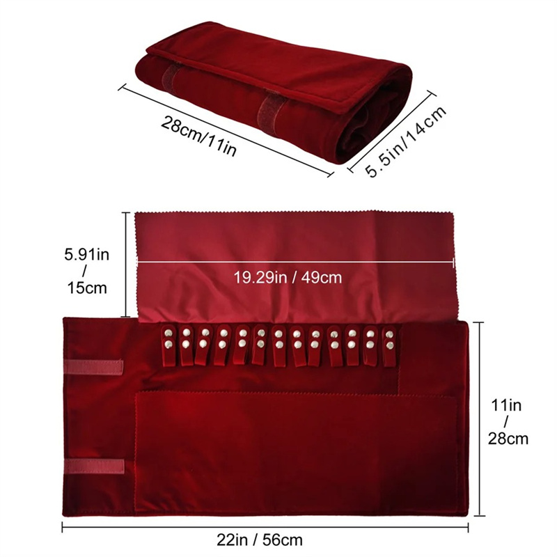 Burgundy Velvet Jewelry Roll-U - đánh giá và giá Velvet Ribbon Roll