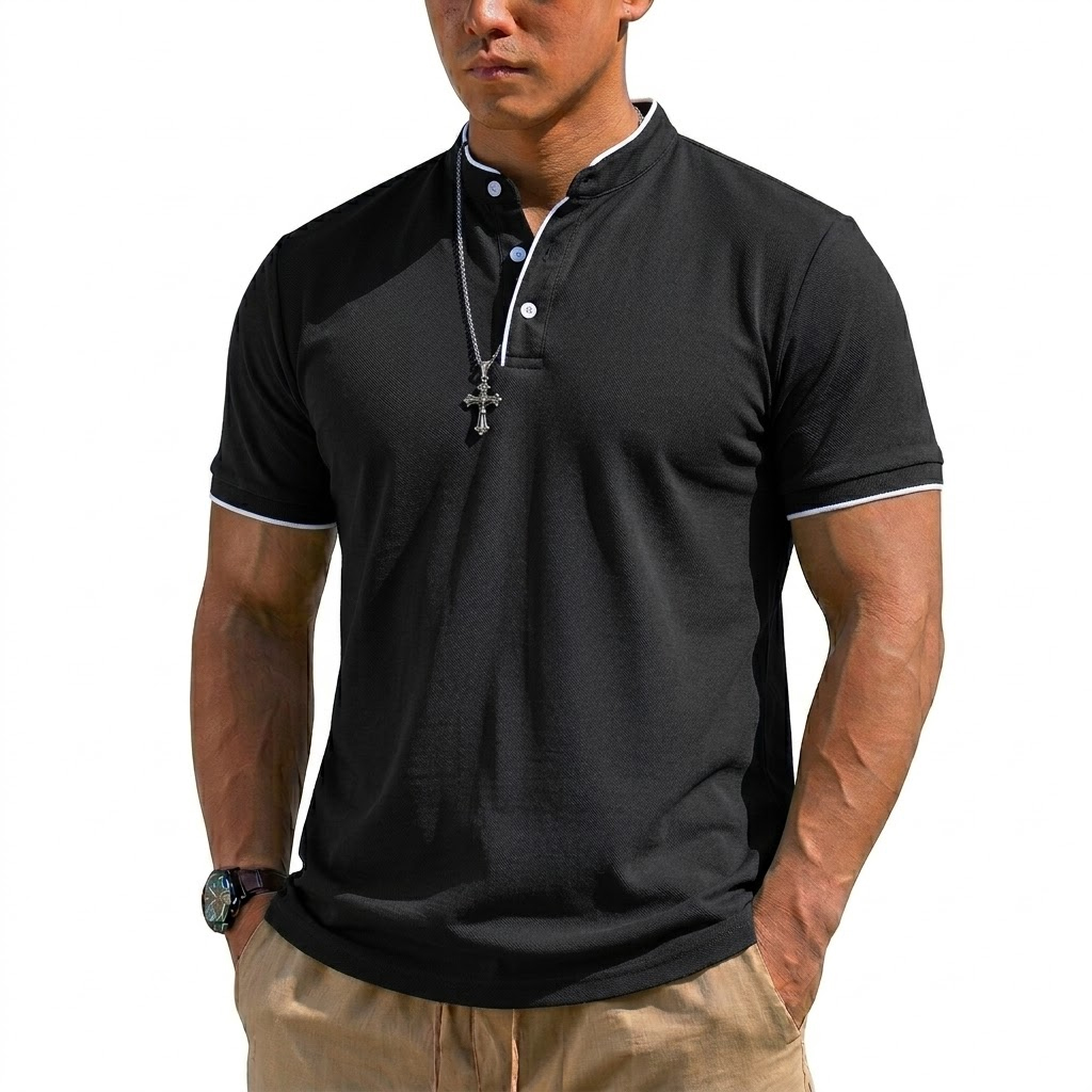 Summer Short Sleeve Henley Shi - đánh giá và giá Embellish Knit
