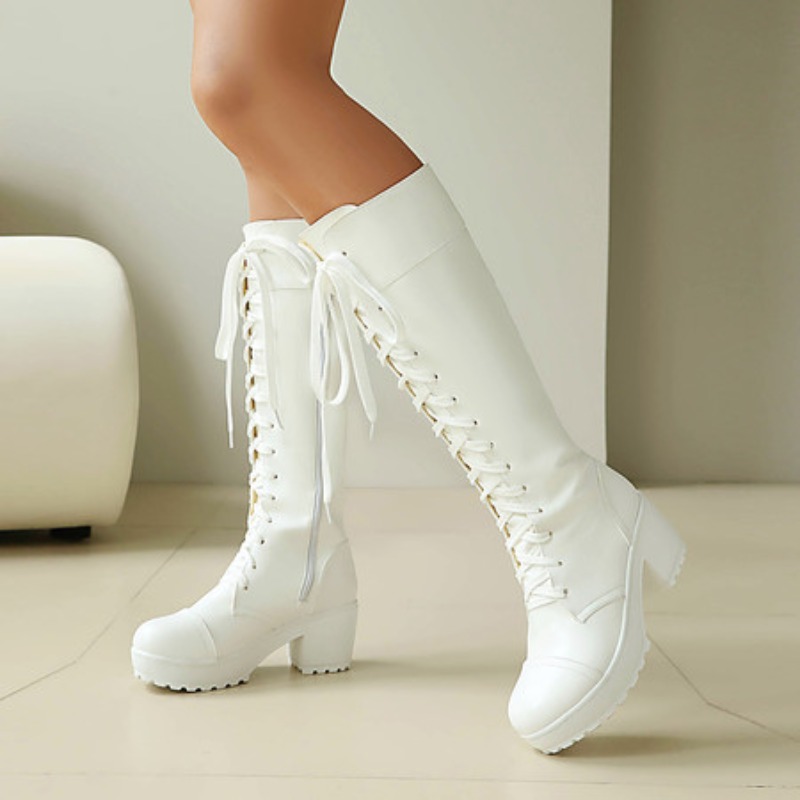 Womens Knee High Lace Up Comba - đánh giá và giá Guipure Lace Panel