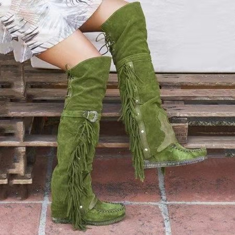 2026 New Womens Over The Knee  - đánh giá và giá Tassel Fringe Trim