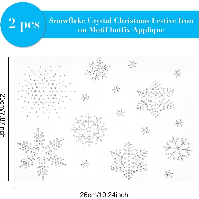 2 Sheet Snowflake Iron on Rhin - đánh giá và giá Hotfix Rhinestone Sheet